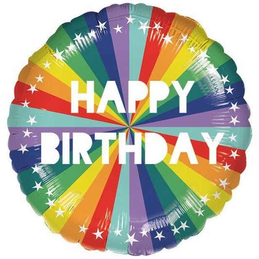 Happy Birthday Rainbow Foil Balloon - 18"
