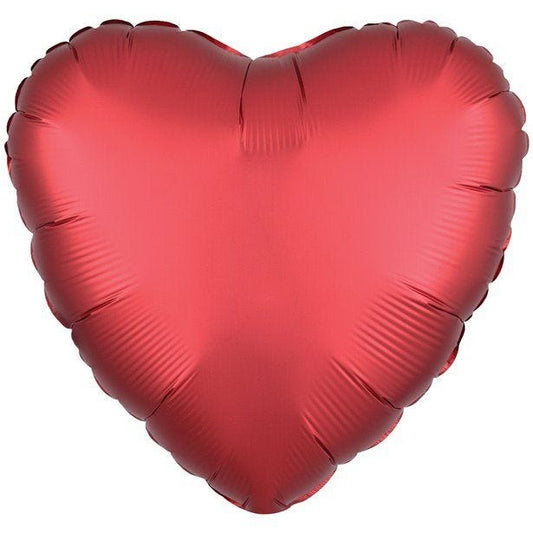 Sangria Red Satin Luxe Heart Balloon - 18" Foil - Unpackaged