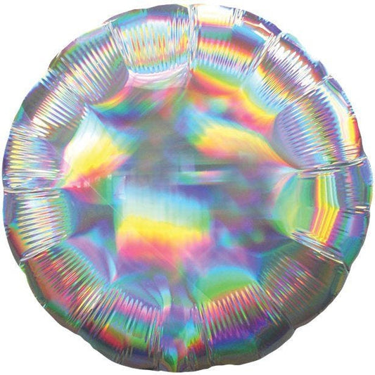 Silver Iridescent Circle Balloon - 18" Foil
