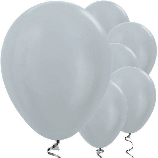 Silver Satin Balloons - 12" Latex Balloons (50pk)