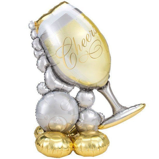 Bubbly Wine Glass Air Fill Foil AirLoonz Balloon - 51"