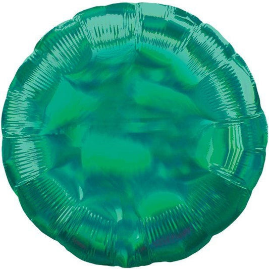 Green Iridescent Circle Balloon - 18" Foil