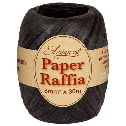 Black Paper Raffia - 30m