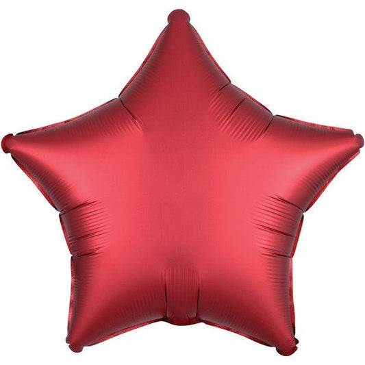 Sangria Red Satin Luxe Star Balloon - 18" Foil