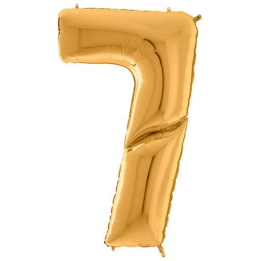 Number 7 Gold Foil Balloon - 64"