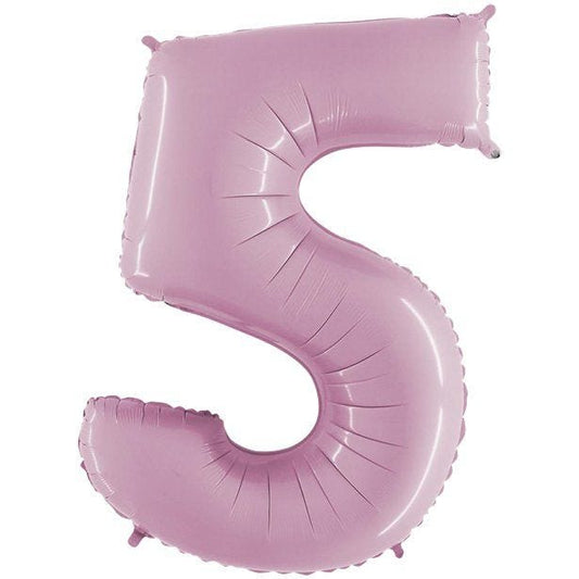 Number 5 Pastel Pink  Foil Balloon - 40"
