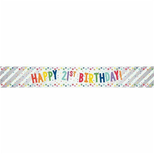 Happy 21st Birthday Foil Banner