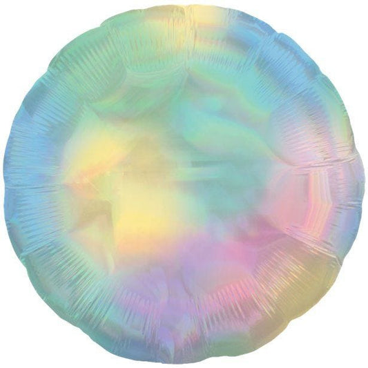 Pastel Rainbow Iridescent Circle Balloon - 18" Foil