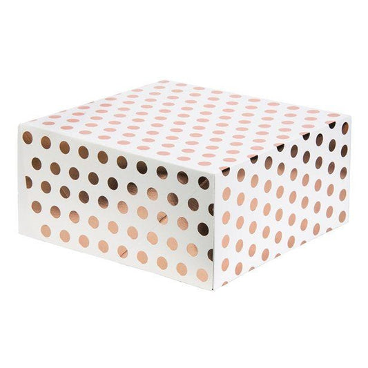 Rose Gold Polka Dot Cake Box - 10"