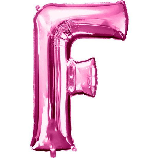 Pink Letter F Balloon - 34" Foil