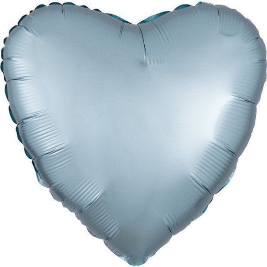 Pastel Blue Satin Luxe Heart Balloon - 18" Foil