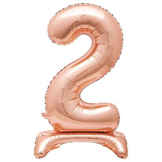 Number 2 Rose Gold Standing Balloon -  30" Foil