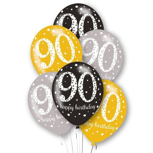 Age 90 Latex Balloons - 11" (6pk)