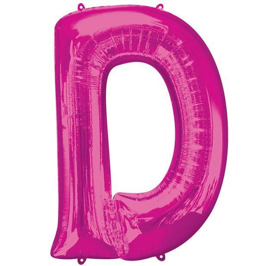 Pink Letter D Air Filled Balloon - 16" Foil