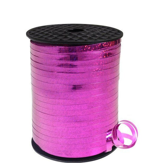 Hot Pink Holographic Curling Balloon Ribbon - 228m