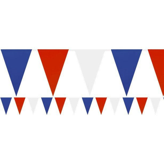Red, White & Blue Plastic Bunting - 7m