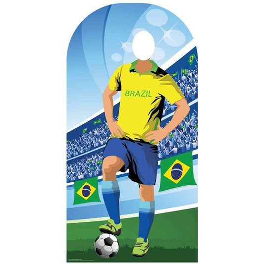 Brazil Football Stand-In Cardboard Photo Prop - 190cm x 96cm