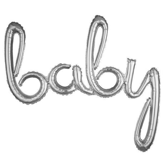 Silver Baby Phrase Balloon - 39" Foil