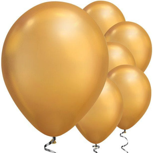 Gold Chrome Balloons - 11" Latex (25pk)