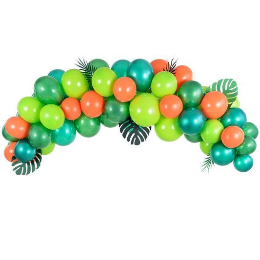 Green & Orange Tropical Balloon Arch Garland - 60 Balloons