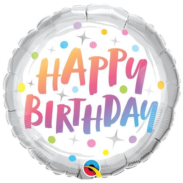 Rainbow Dots Birthday Balloon - 18" Foil