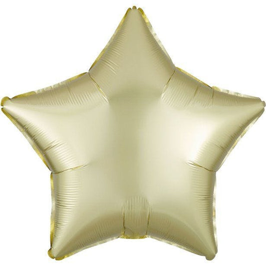 Pastel Yellow Satin Luxe Star Balloon - 18" Foil