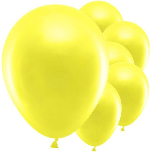 Yellow Metallic Balloons - 12" Latex (10pk)