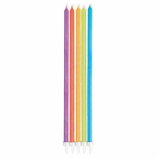 Colourful Assorted Tall Candles - 16cm (10pk)