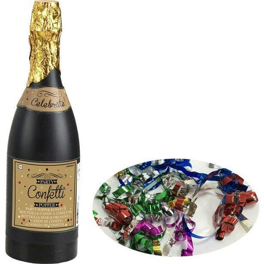 Multi Coloured Paper Confetti Champagne Bottle Cannon - 33cm