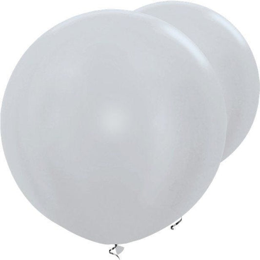 Satin Silver Giant Balloons - 36" Latex (2pk)