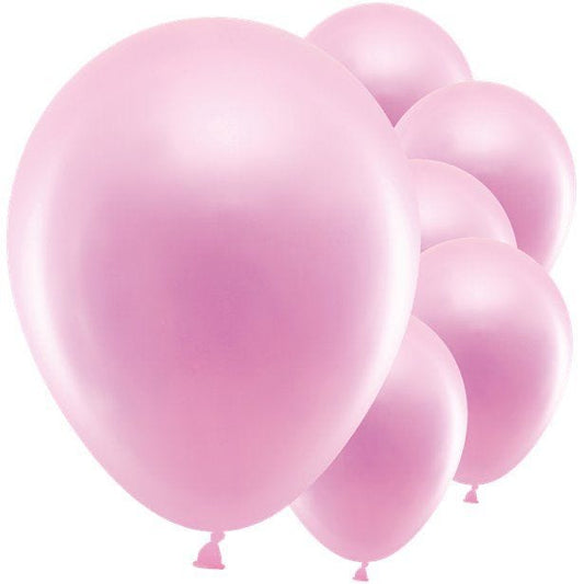Light Pink Metallic Balloons - 12" Latex (10pk)