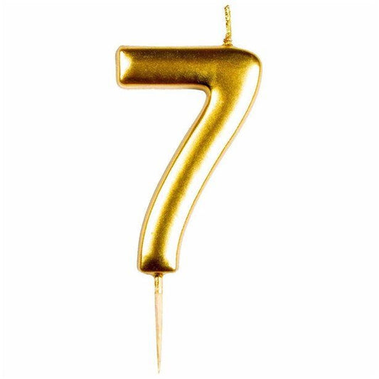 Number 7 Gold Candle