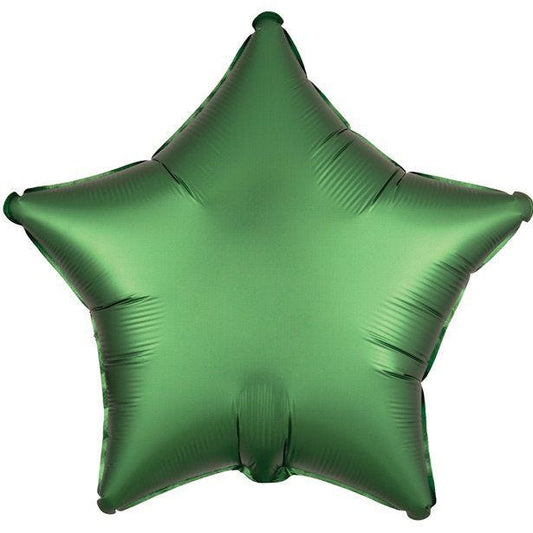 Emerald Green Star Satin Luxe Balloon - 18'' Foil - unpackaged