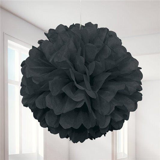Black Pom Pom Decoration - 41cm