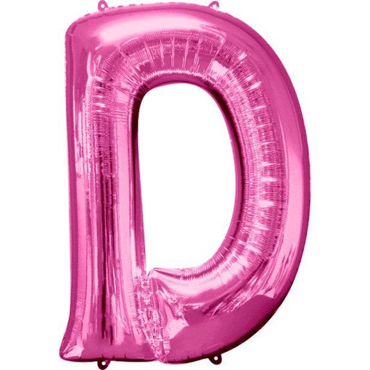 Pink Letter D Balloon - 34" Foil