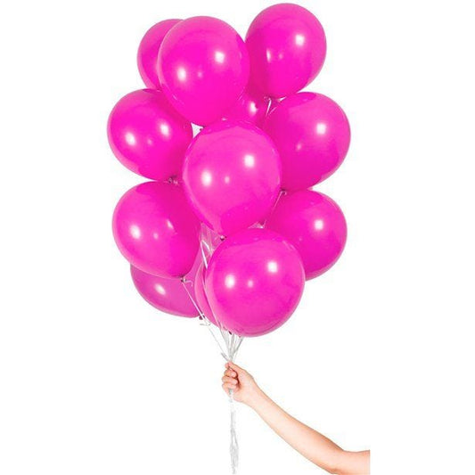 Magenta Pink Balloons with Ribbon - 9" Latex (30pk)