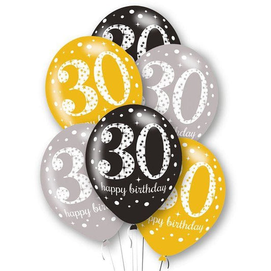 Age 30 Latex Balloons - 11" (6pk)
