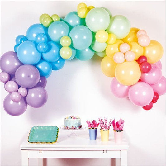 Pastel Rainbow Balloon Arch Garland DIY Kit - 78 Balloons