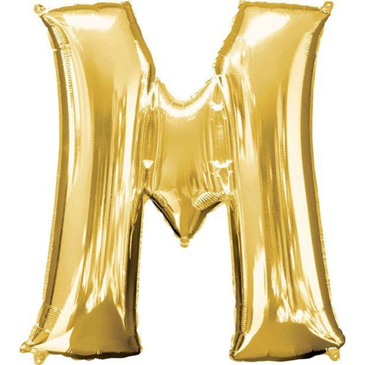 Gold Letter M Balloon - 16" Foil