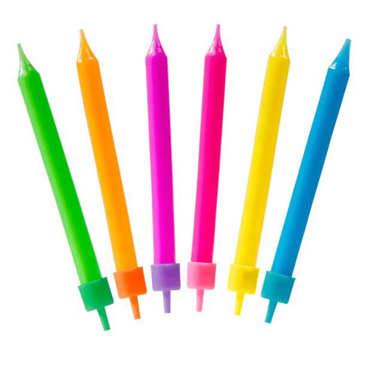 Colourful Assorted Candles - 6.5cm (6pk)