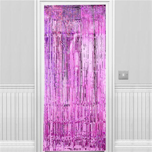 Holographic Pink Foil Door Curtain - 2.4m x 92cm