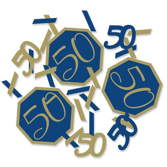 50th Navy & Gold Geode Birthday Confetti