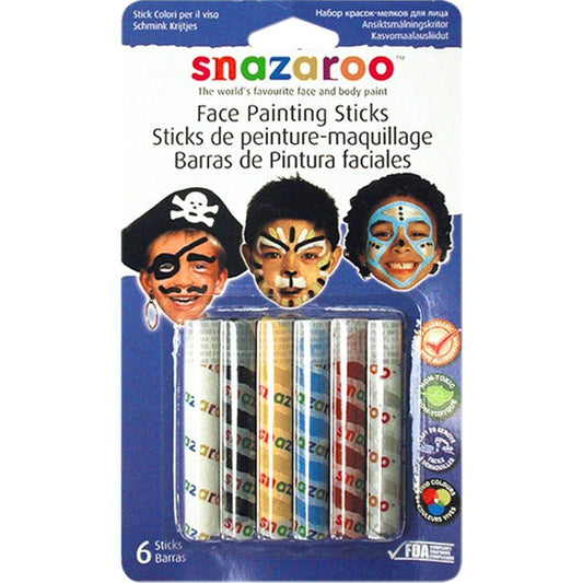 Snazaroo Boys Face Painting Sticks (6pk)