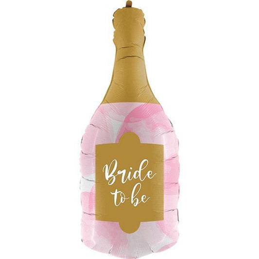 Bride To Be Pink & Gold Bottle Balloon - 36" Foil