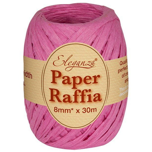 Hot Pink Paper Raffia - 30m