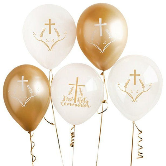 First Holy Communion Latex Balloons - 12" (5pk)
