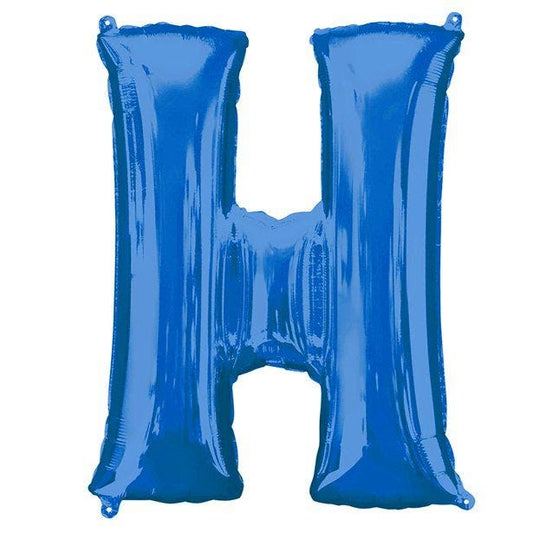 Blue Letter H Air Filled Balloon - 16" Foil