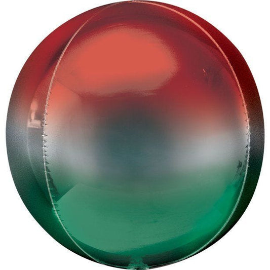 Red & Green Orbz Balloon - 16" Foil