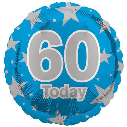 60th Blue Birthday Balloon - 18" Foil