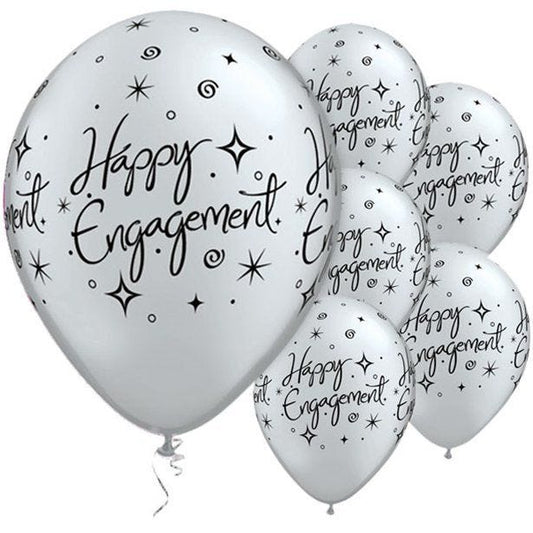 Engagement Elegant Sparkles Balloons - 11" Latex (6pk)